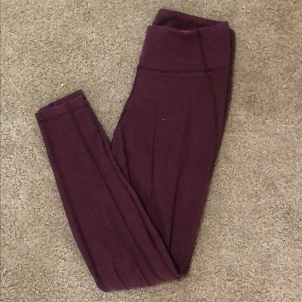 Lululemon Maroon Thermal Leggings Size 8